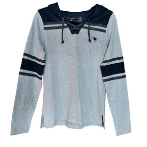 Antiqua New England Patriots Fangear Women's Long Sleeve Heathered Gray Hoodie M